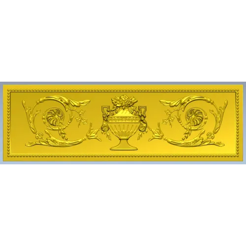 Classical urn frieze - STL 3D model for CNC carving