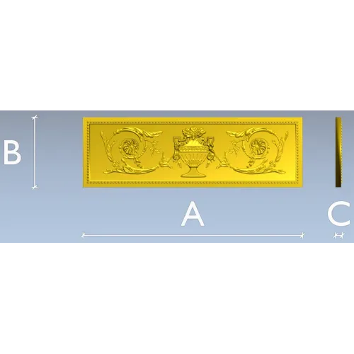 Classical urn frieze - STL 3D model for CNC carving