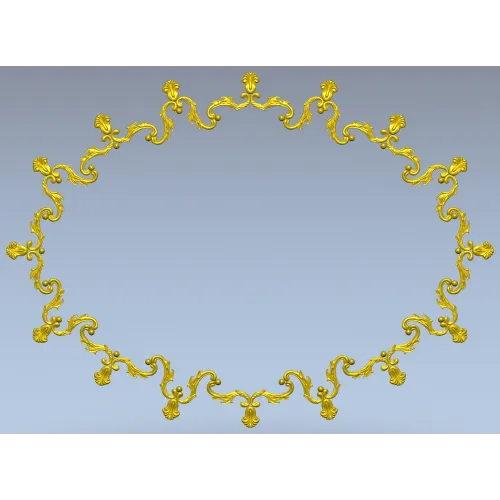Овальный рокайльный картуш - 3D модель STL для ЧПУ
