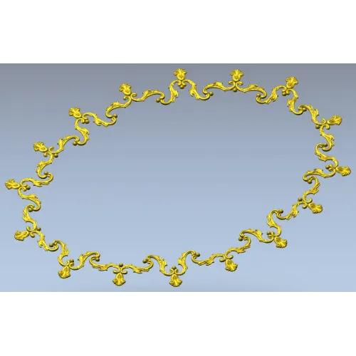 Овальный рокайльный картуш - 3D модель STL для ЧПУ