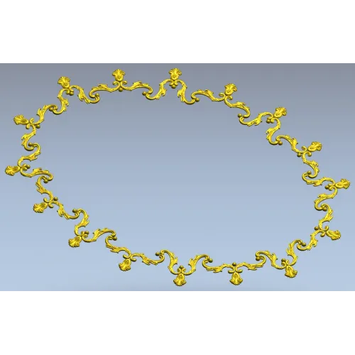 Овальный рокайльный картуш - 3D модель STL для ЧПУ