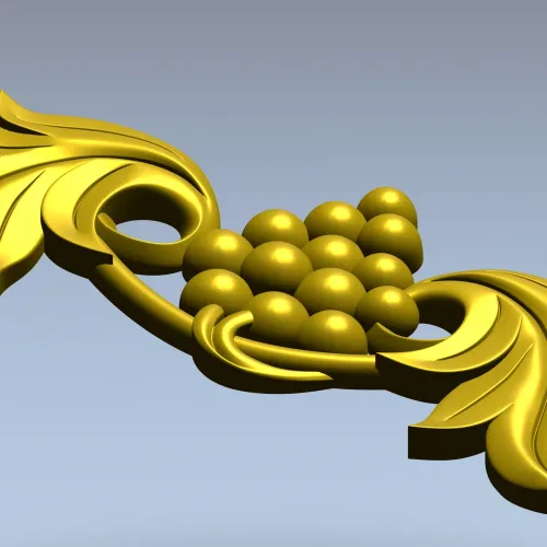 Grape and Acanthus Decorative Applique STL for CNC