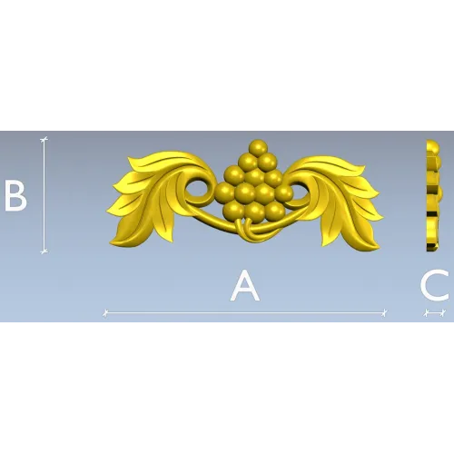 Grape and Acanthus Decorative Applique STL for CNC