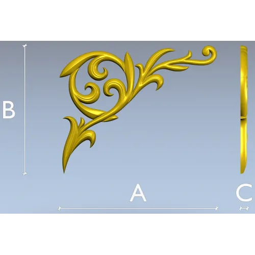 Baroque Acanthus Corner STL for CNC carving