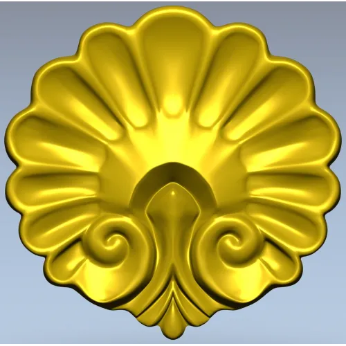 Rococo Shell Rosette - STL 3D model for CNC carving