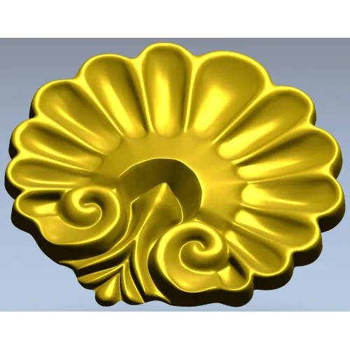 Rococo Shell Rosette - STL 3D model for CNC carving