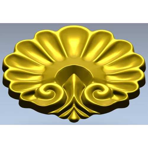 Rococo Shell Rosette - STL 3D model for CNC carving