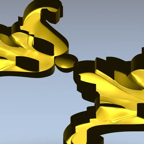 Baroque Acanthus Applique STL for CNC