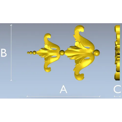 Baroque Acanthus Applique STL for CNC