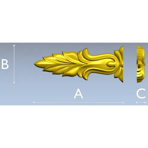 Baroque Acanthus Leaf Applique - STL 3D model for CNC