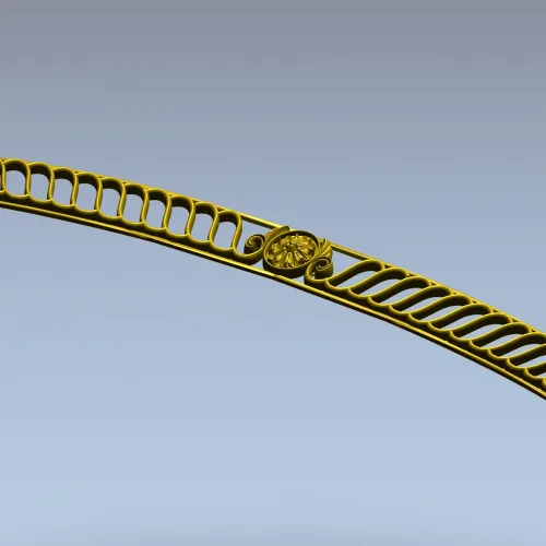 Curved Rosette Openwork Panel STL for CNC