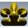 Королевская лилия - STL модель для ЧПУ, декоративный орнамент