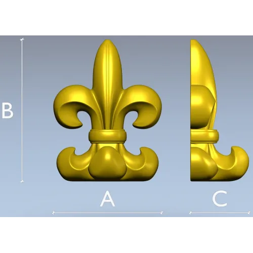 Королевская лилия - STL модель для ЧПУ, декоративный орнамент