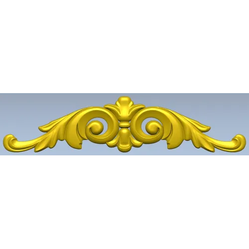 Acanthus scroll STL model for CNC - decorative cartouche 3D model