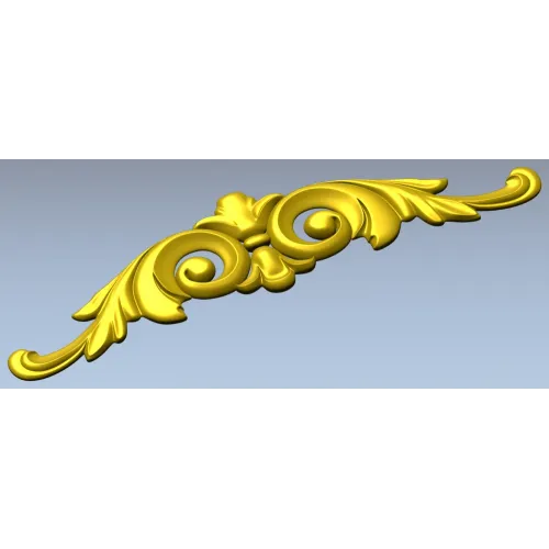 Acanthus scroll STL model for CNC - decorative cartouche 3D model