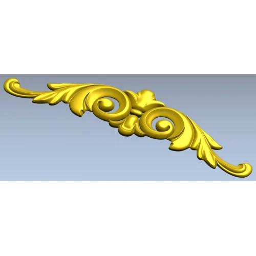 Acanthus scroll STL model for CNC - decorative cartouche 3D model