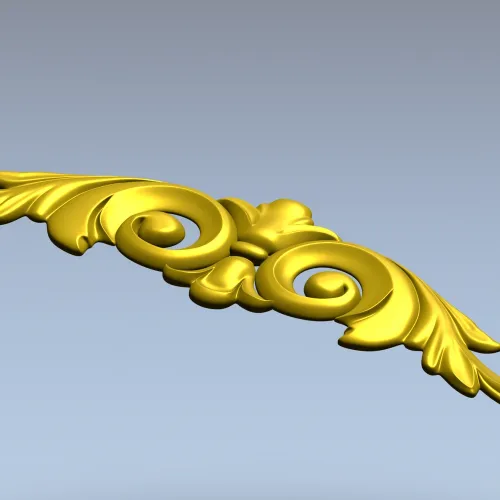 Acanthus scroll STL model for CNC - decorative cartouche 3D model