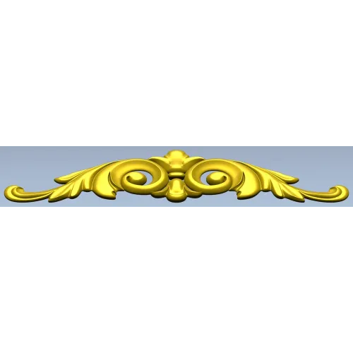Acanthus scroll STL model for CNC - decorative cartouche 3D model