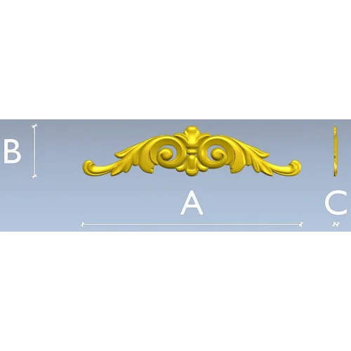 Acanthus scroll STL model for CNC - decorative cartouche 3D model