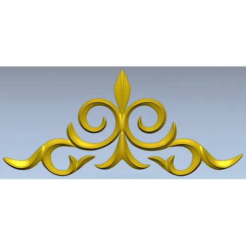 Ornamental Fleur Cartouche STL - 3D model for CNC carving