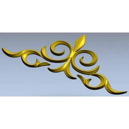 Ornamental Fleur Cartouche STL - 3D model for CNC carving