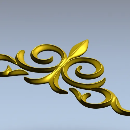 Ornamental Fleur Cartouche STL - 3D model for CNC carving