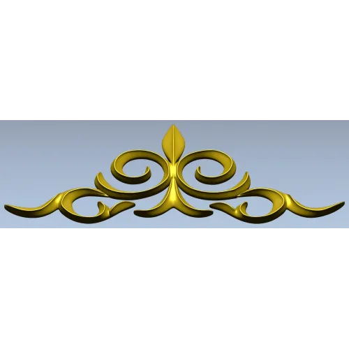 Ornamental Fleur Cartouche STL - 3D model for CNC carving