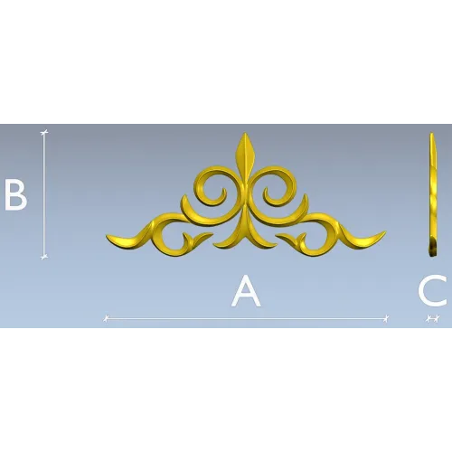 Ornamental Fleur Cartouche STL - 3D model for CNC carving