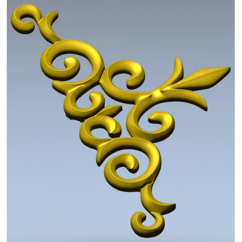 Acanthus Corner Ornament - STL 3D Model for CNC