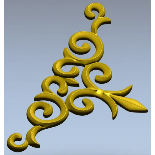 Acanthus Corner Ornament - STL 3D Model for CNC