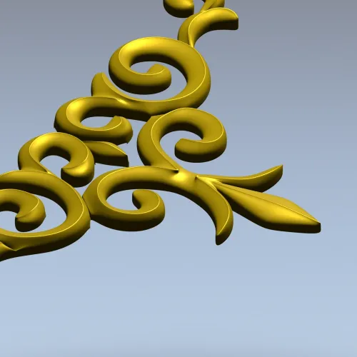 Acanthus Corner Ornament - STL 3D Model for CNC