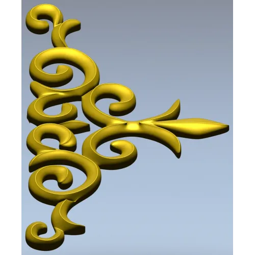 Acanthus Corner Ornament - STL 3D Model for CNC