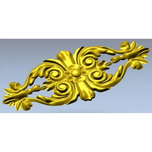 Baroque Floral Applique - detailed STL 3D model for CNC