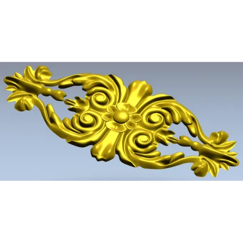 Baroque Floral Applique - detailed STL 3D model for CNC