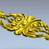 Baroque Floral Applique - detailed STL 3D model for CNC