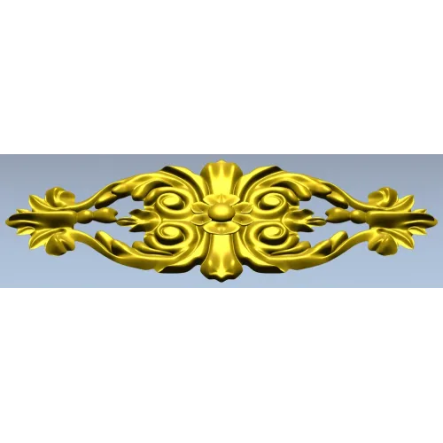 Baroque Floral Applique - detailed STL 3D model for CNC