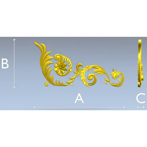 Acanthus Corner Ornament STL