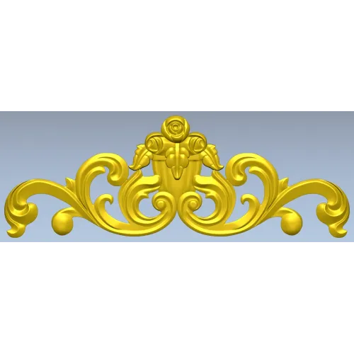 Rose Acanthus Cartouche - STL 3D Model for CNC