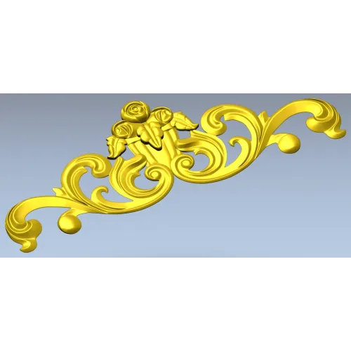 Rose Acanthus Cartouche - STL 3D Model for CNC
