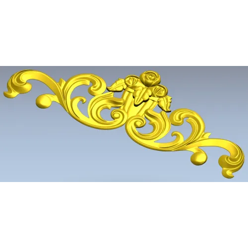 Rose Acanthus Cartouche - STL 3D Model for CNC