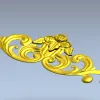 Rose Acanthus Cartouche - STL 3D Model for CNC