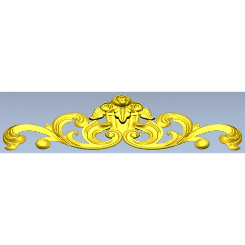 Rose Acanthus Cartouche - STL 3D Model for CNC