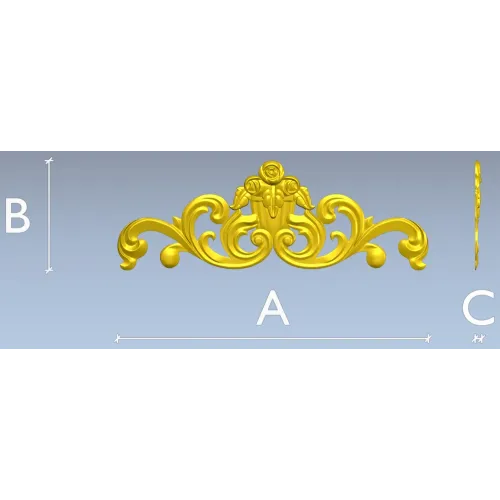 Rose Acanthus Cartouche - STL 3D Model for CNC