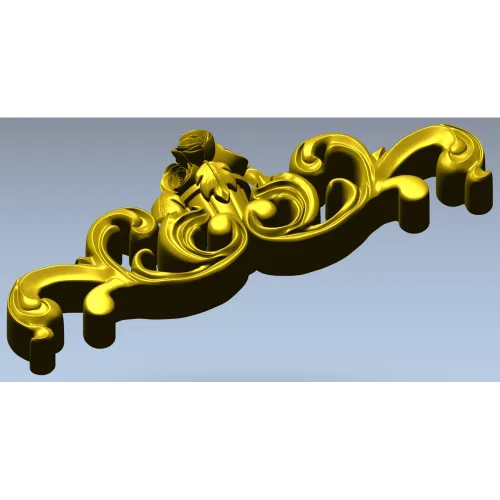 Рокайльный картуш с розой - 3D модель STL для ЧПУ