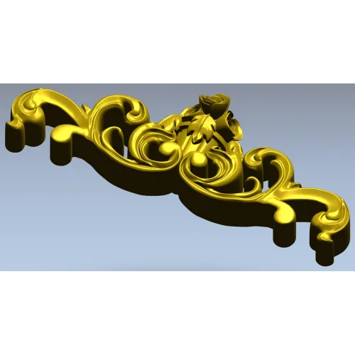 Рокайльный картуш с розой - 3D модель STL для ЧПУ