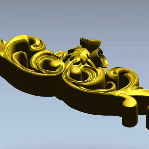 Рокайльный картуш с розой - 3D модель STL для ЧПУ