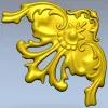 Rococo Floral Corner STL for CNC Milling