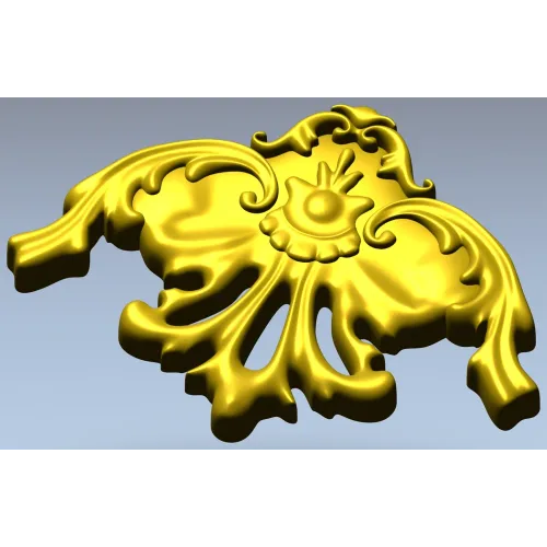 Rococo Floral Corner STL for CNC Milling