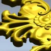 Rococo Floral Corner STL for CNC Milling