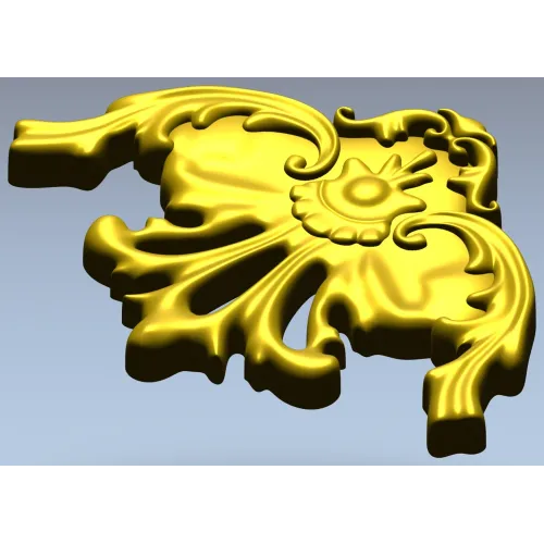 Rococo Floral Corner STL for CNC Milling